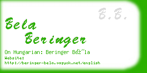 bela beringer business card